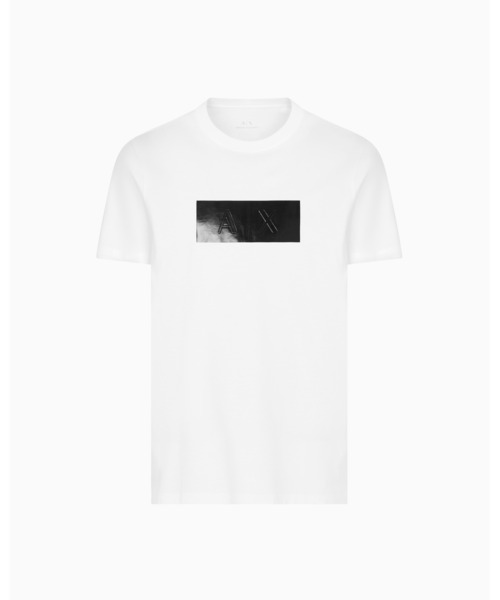 tシャツ 「A|X アルマーニ エクスチェンジ」シャイニーボックスロゴ 半袖クルーネックTシャツ/REGULAR メンズの画像