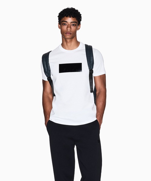 tシャツ 「A|X アルマーニ エクスチェンジ」シャイニーボックスロゴ 半袖クルーネックTシャツ/REGULAR メンズの画像