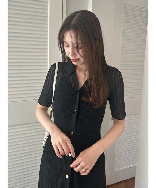 新品タグ付　アイレットレースニットワンピース　黒　FRAY I.D FRAY I.D｜アイレットレースニットワンピース | Rakuten Fashion