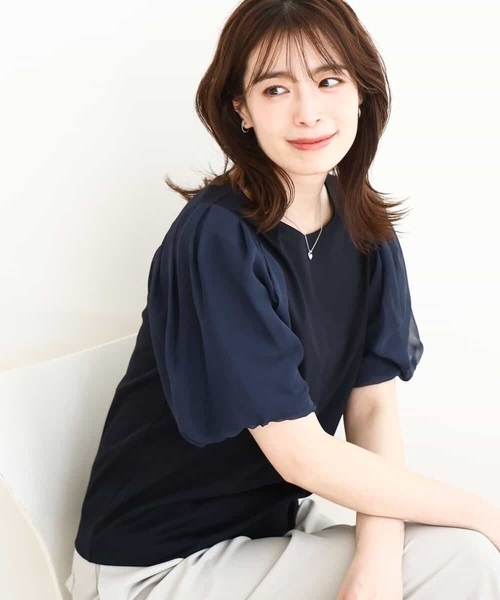 tシャツ ボリュームスリーブカットソー/接触冷感/洗える/WEB限定サイズあり レディース