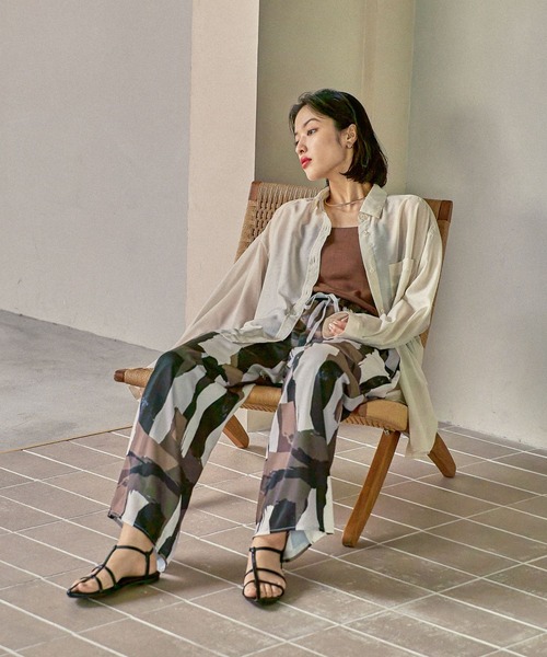 トップス WIRED LEPSIM（レプシィム） ブラウス シャツ シアー長袖シャツ 497152