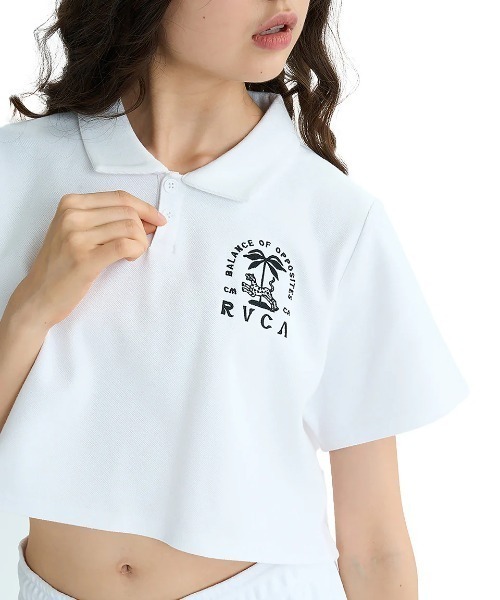 ポロシャツ ポロ RVCA レディース THAT BALANCE PIQUE SHIRTS 「2025年夏モデル」/ルーカショート丈(短丈)ポロシャツ
