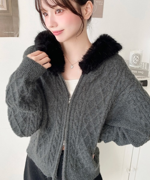 フォクシー　ファー　パーカーカーディガン FOXEY - フォクシー ファーカーディガンの通販 by ドーナツ's shop