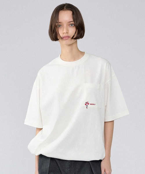 ENNOY POCKET T-SHIRT M 白 ポケットT パックT M ONCILY（オンシェリー） tシャツ SUMMER POCKET LOGO T-SHIRT