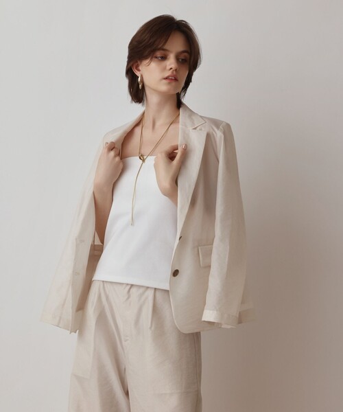 クリーム色 テーラードシアージャケット Diagram ジャケット テーラードジャケット ブライトシアージャケット