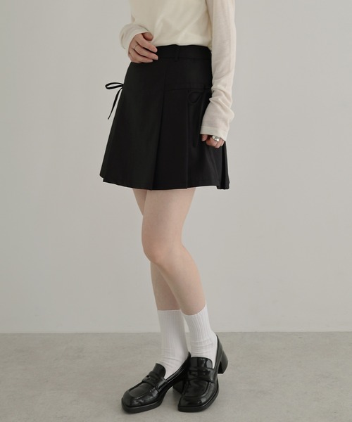Freesia スカート 夏 サイドリボンレイヤードミニスカートパンツ