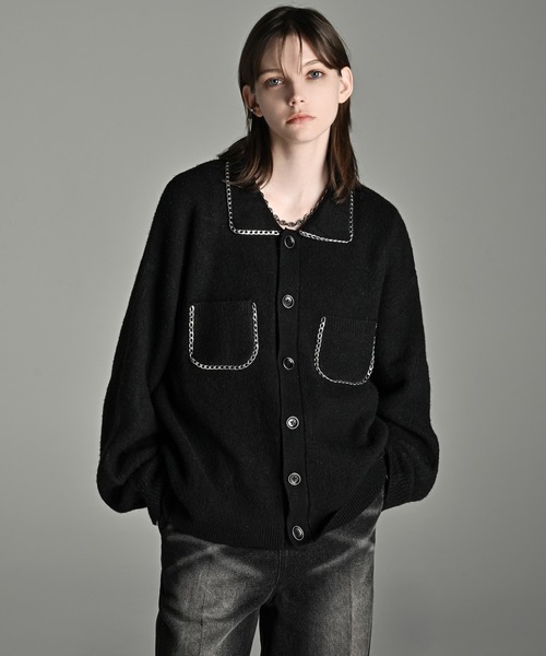 ADRER カーディガン fuwamochi chain Knit cardigan jk/ふわもち