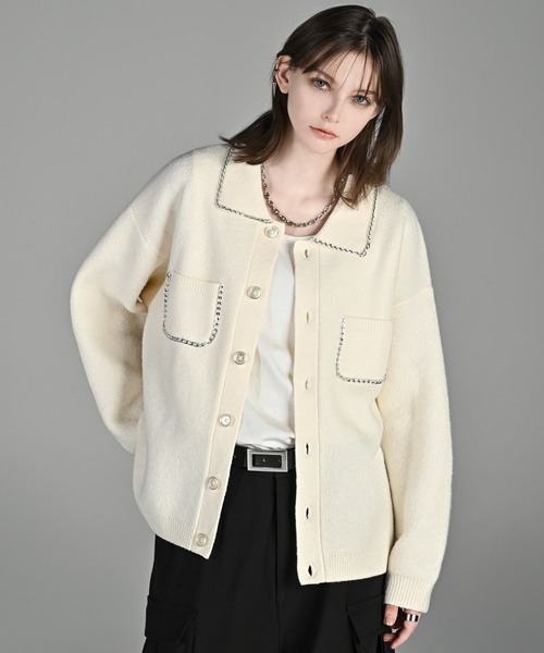 ADRER（アドラー） カーディガン fuwamochi chain Knit cardigan jk