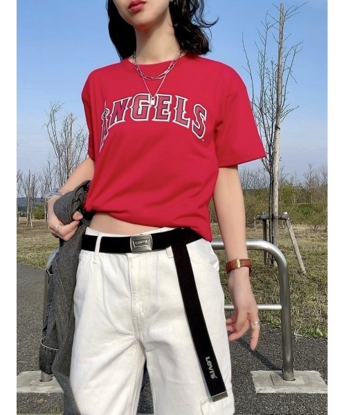 「MLB」 半袖Tシャツ L ブラック メンズ