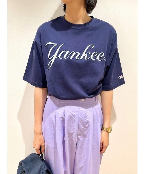 「MLB」 半袖Tシャツ L ブラック メンズ