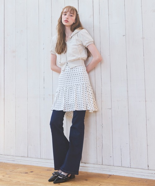 ヘザー 試着のみ 美品 HeatherISKOフレアデニムパンツ　575793 Heather（ヘザー） ジーンズ デニム デニムパンツ 「脚長×美脚を叶える