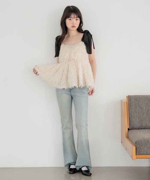ジーンズ デニム デニムパンツ 「脚長×美脚を叶える、Heatherの新定番」身長別デニム ISKOフレアデニムパンツ　575793 レディースの画像