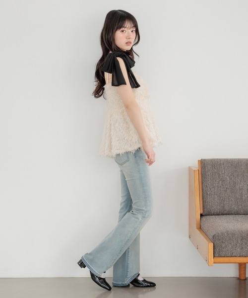 ジーンズ デニム デニムパンツ 「脚長×美脚を叶える、Heatherの新定番」身長別デニム ISKOフレアデニムパンツ　575793 レディースの画像