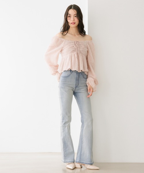 ジーンズ デニム デニムパンツ 「脚長×美脚を叶える、Heatherの新定番」身長別デニム ISKOフレアデニムパンツ　575793 レディースの画像