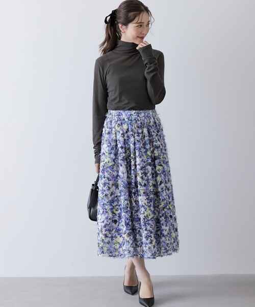 組曲（KUMIKYOKU） スカート ヘアリーフラワープリント スカート