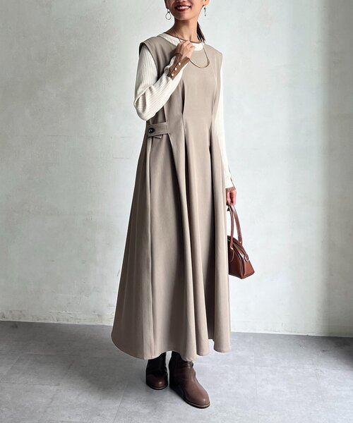 Chez toi（シェトワ） ジャンパースカート タックジャンスカ