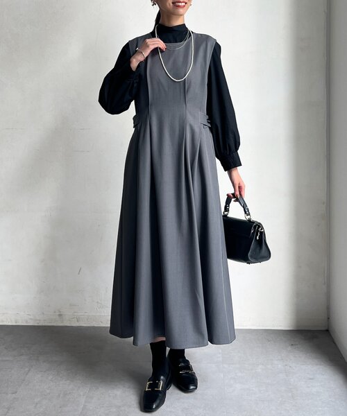 Chez toi（シェトワ） ジャンパースカート タックジャンスカ