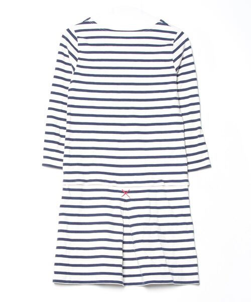 「HONORE」 ボーダー柄長袖ワンピース - ネイビー レディース_画像2