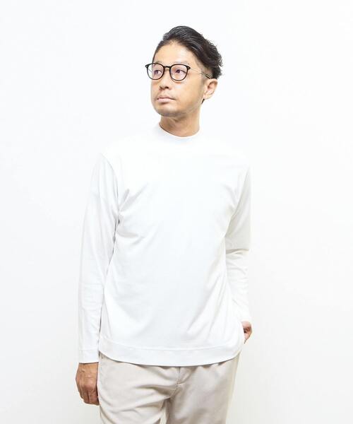 MEN'S MELROSE tシャツ スビンプラチナムモックネックTシャツ メンズ
