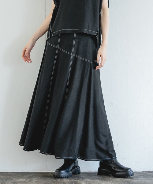 「A part by」 フレアスカート FREE カーキ レディース_画像4