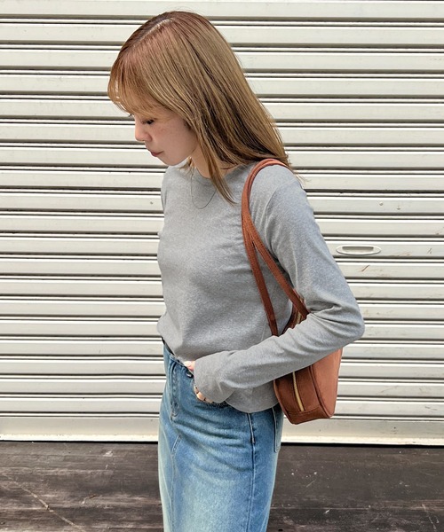 tシャツ ワンポイント刺繍クルーネックロンT レディース : ZOZOTOWN