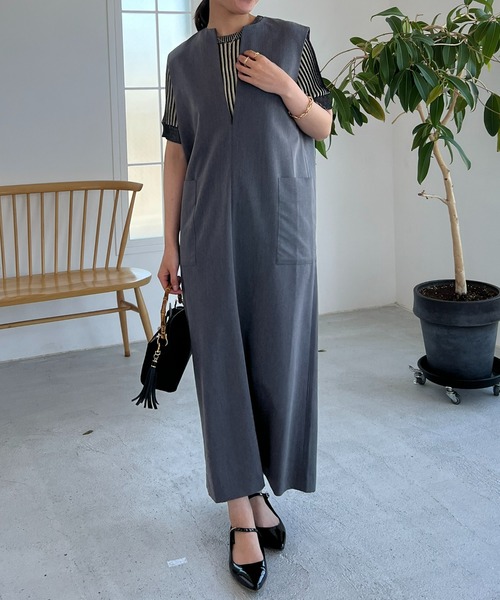 「un dix cors」 ノースリーブワンピース FREE ブラック レディース_画像5