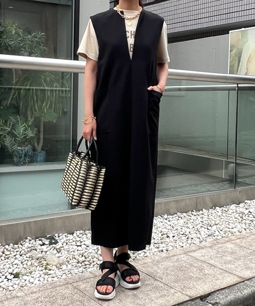 「un dix cors」 ノースリーブワンピース FREE ブラック レディース_画像9