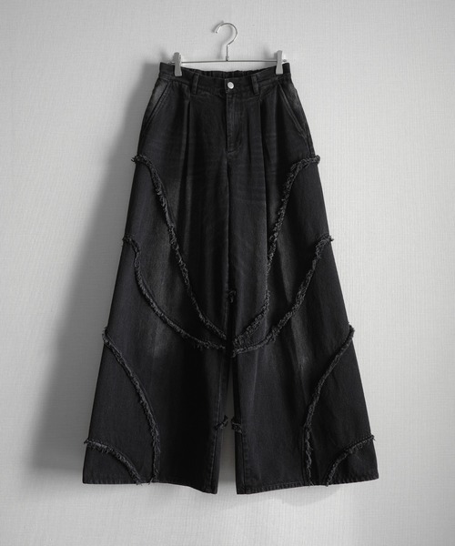 KUUUPY（クーピー） ジーンズ Fringed Baggy Wide-Leg Denim Pants