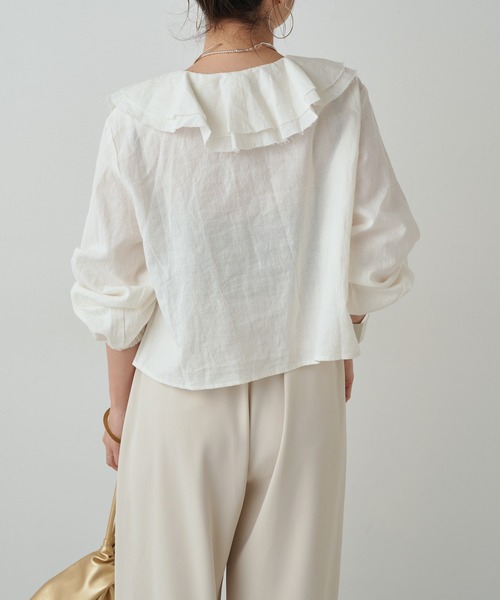 「Omekashi」 長袖ブラウス FREE オフホワイト レディース_画像5