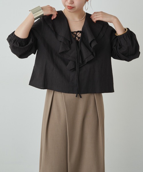 「Omekashi」 長袖ブラウス FREE オフホワイト レディース_画像8