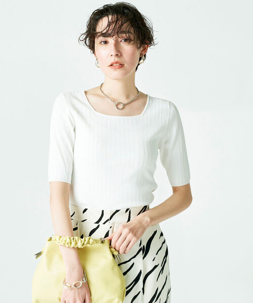 「NOLLEY'S Sophi」 半袖ニット 36 ベビーピンク レディース_画像7