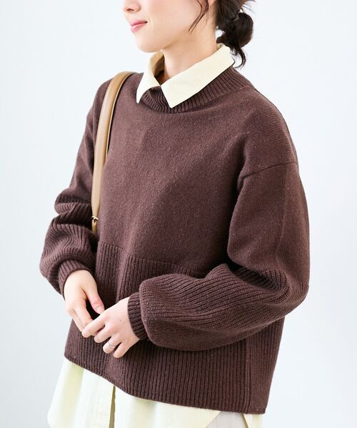 le.coeur blanc（ルクールブラン） ニット セーター 片畦キリカエ