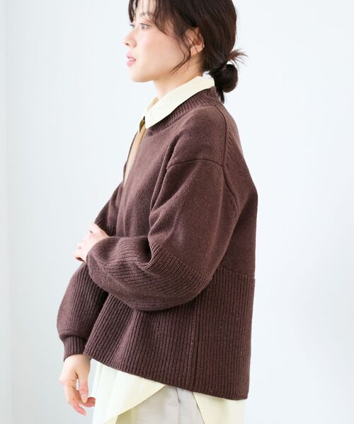 かたなぎ ラニール パリレザー×ニット切替ジャケット L ダークブラウン 商品検索 | ユニクロ公式 ジャケット・アウター