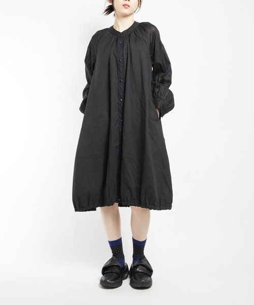 gomme（ゴム） シャツワンピース ダブルガーゼ ロングシャツワンピース