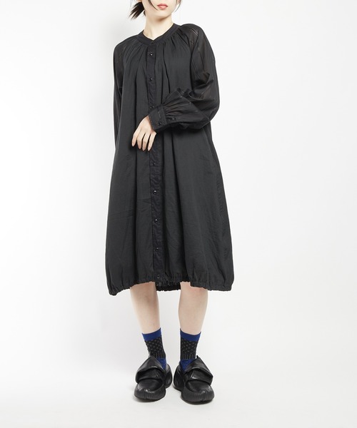 gomme（ゴム） シャツワンピース ダブルガーゼ ロングシャツワンピース
