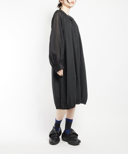 gomme（ゴム） シャツワンピース ダブルガーゼ ロングシャツワンピース
