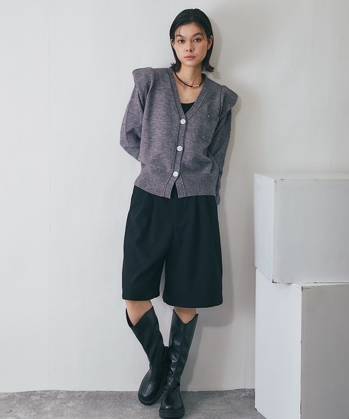 SMILE ORCHID（スマイルオーキッド） カーディガン ウール100%肩パット