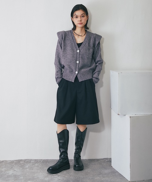 SMILE ORCHID（スマイルオーキッド） カーディガン ウール100%肩パット