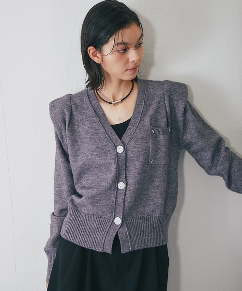 SMILE ORCHID（スマイルオーキッド） カーディガン ウール100%肩パット