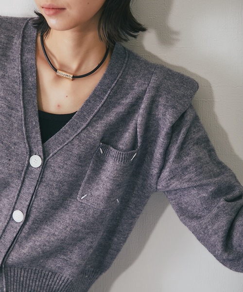SMILE ORCHID（スマイルオーキッド） カーディガン ウール100%肩パット