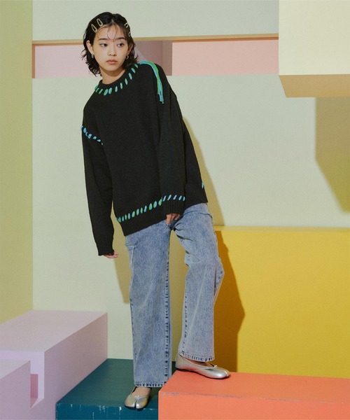 「miette」 長袖ニット FREE アイボリー レディース_画像9