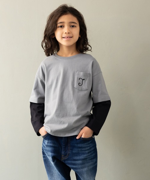 J.J CAMP tシャツ 重ね着風ロンT キッズ layered_Tshirt キッズ 子供服