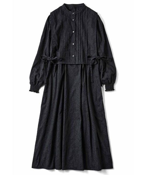 「Live in comfort」 長袖ワンピース - ブラック レディース_画像2