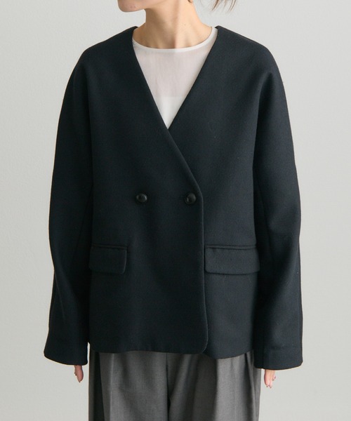pual ce cin ジャケット ノーカラージャケット ラペルレス レディース
