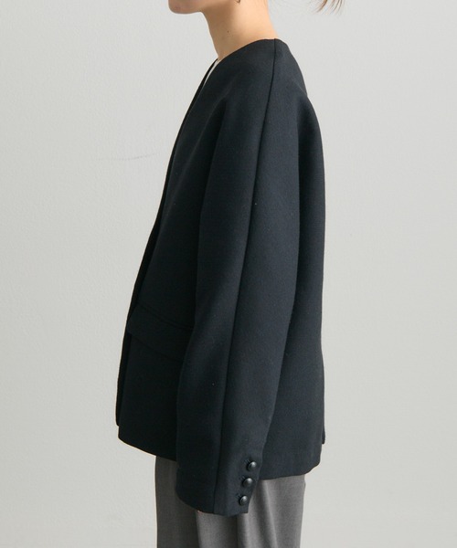 pual ce cin ジャケット ノーカラージャケット ラペルレス レディース