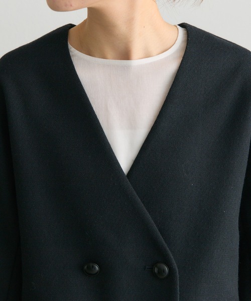 pual ce cin ジャケット ノーカラージャケット ラペルレス レディース