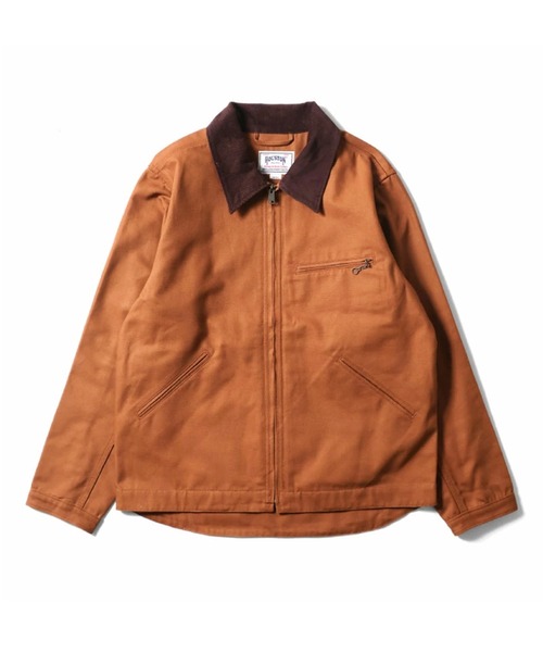 ヒューストン　ワークジャケット　ブラウン　ダック地　XL HOUSTON（ヒューストン） ブルゾン アウター DUCK ZIP WORK JACKET