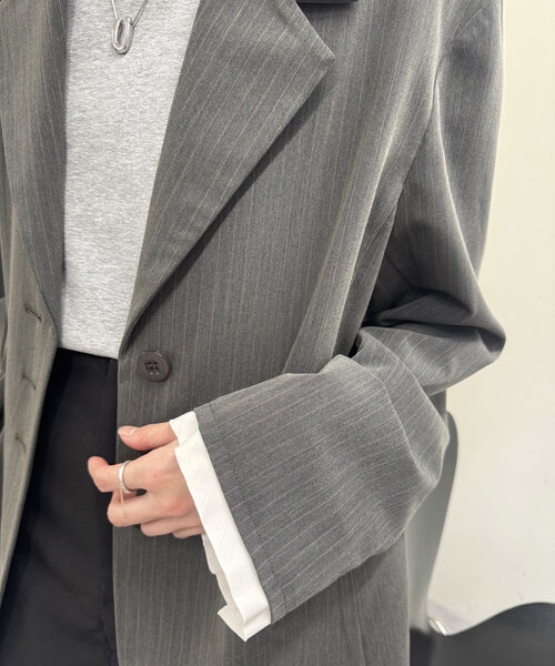 mystic（ミスティック） テーラードジャケット FREE グレー レディース