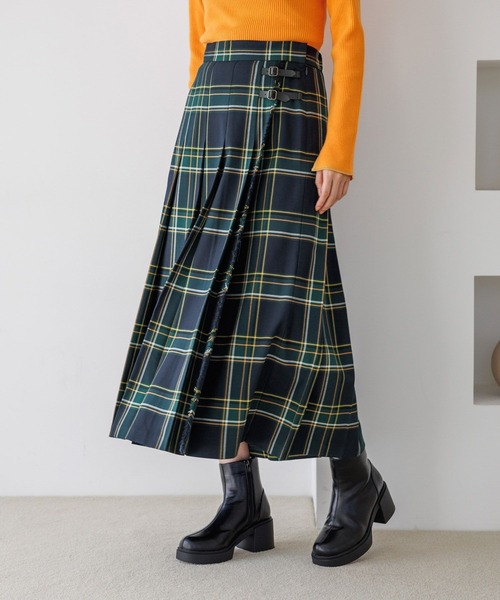 niko and…（ニコアンド） ロングスカート MEDIUM グリーン レディース