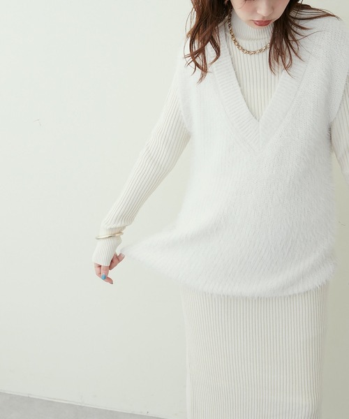 「LARUTA」 コンビワンピース FREE オフホワイト レディース_画像5